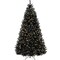 Best Choice Products Pre-Lit Black Christmas Tree, Artificial Holiday Decoration w/ Branch Tips, Incandescent Lights